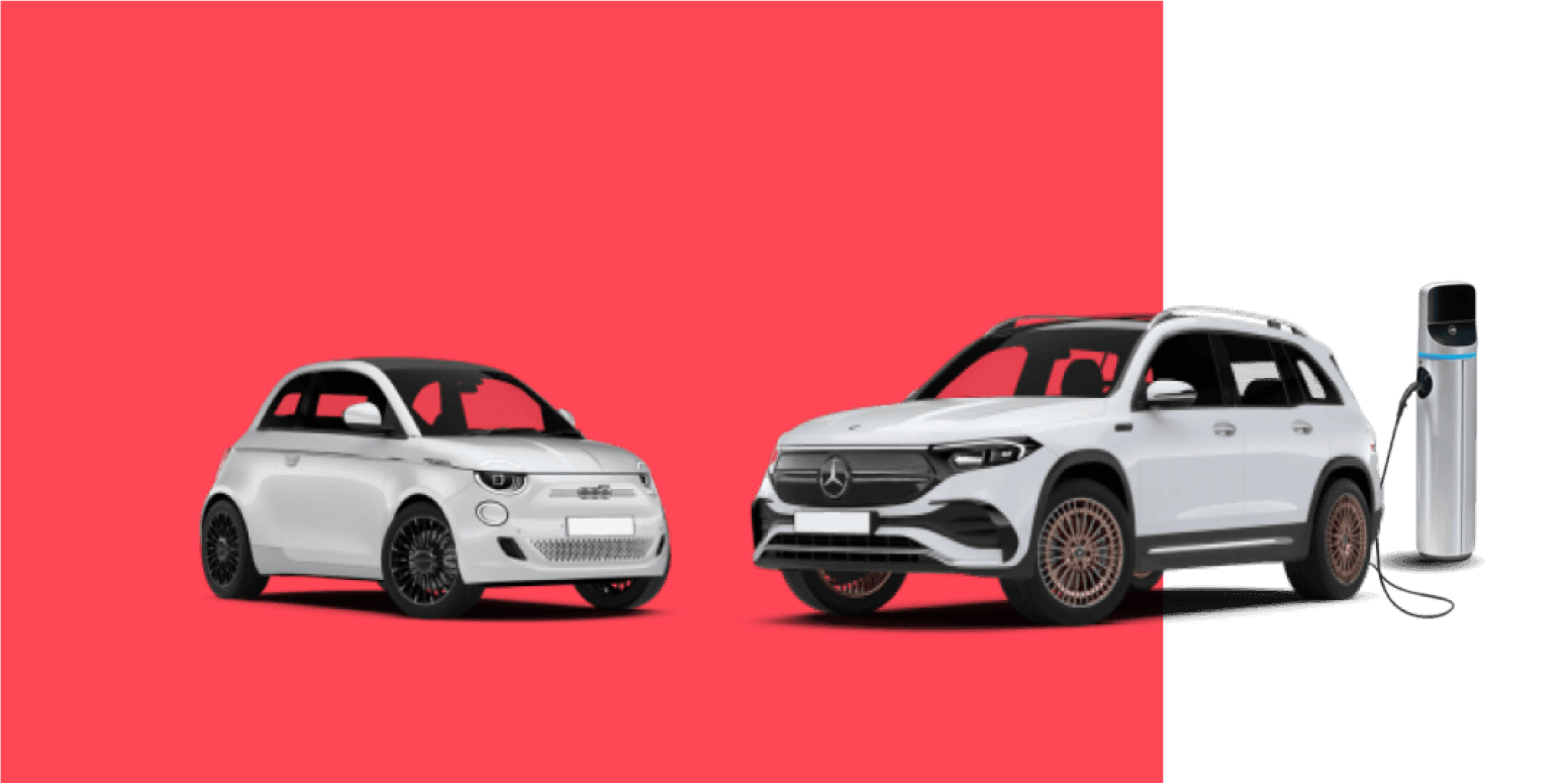 Electric cars with orange background